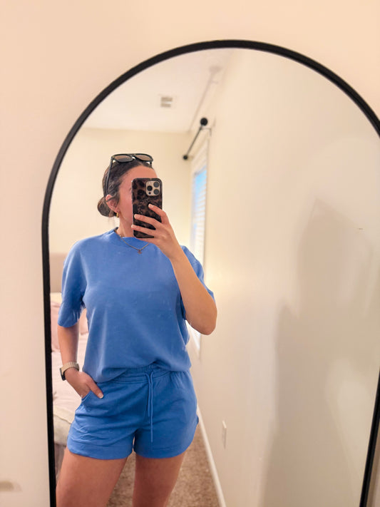 Carolina Blue Modal Short Set | Trendy Summer Casual Set