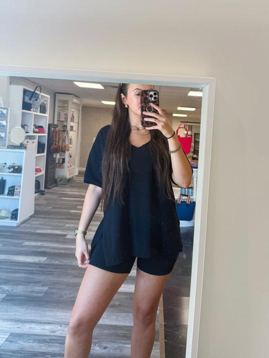 Black Super Soft Oversized Basic Top