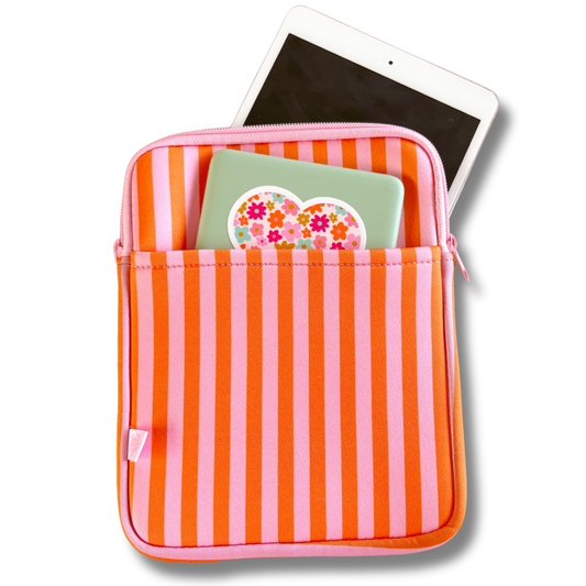 Kindle/Tablet Sleeve - Pink & Orange Stripes