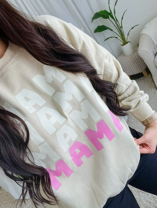 Mama Stacked Graphic Sweatshirt | Trendy Mom Sweatshirt