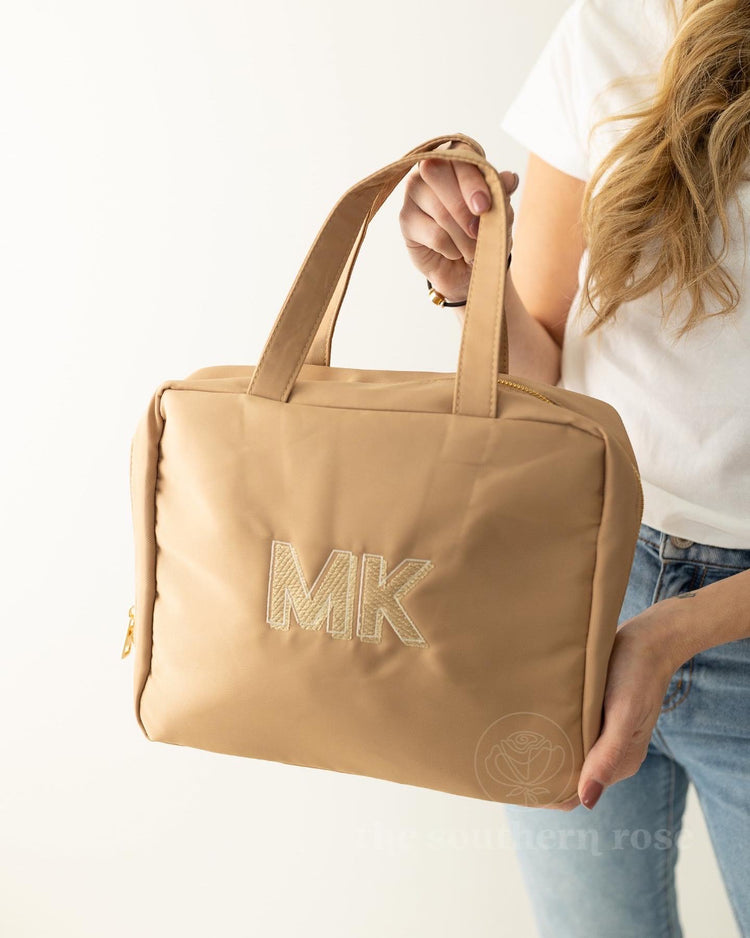 Nylon Cosmetic Toiletry Bag with Handle | Emby Exclusive