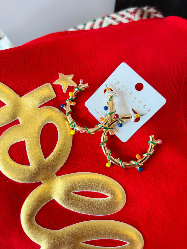 Gold Christmas Light Hoops