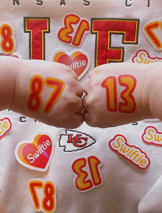 13 & 87 Temporary Tattoo + Sticker