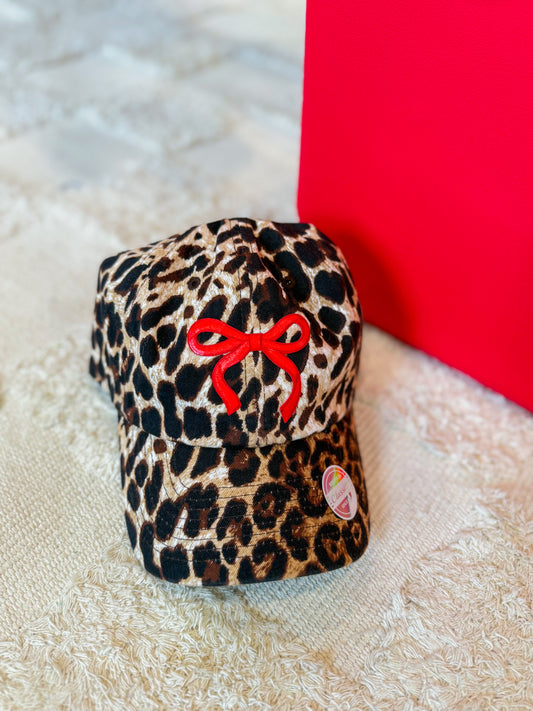 Leopard Bow Patch Baseball Hat