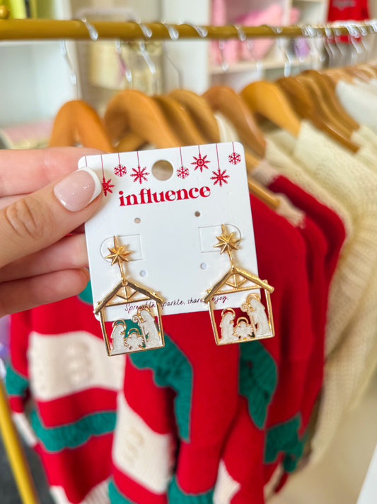 Nativity Christmas Earrings