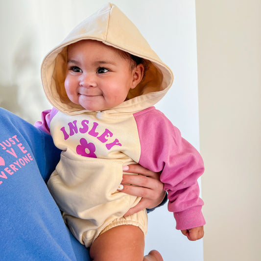 Orchid & Oat Baby Hoodie Romper | Infant Hoodie Sweatshirt Romper