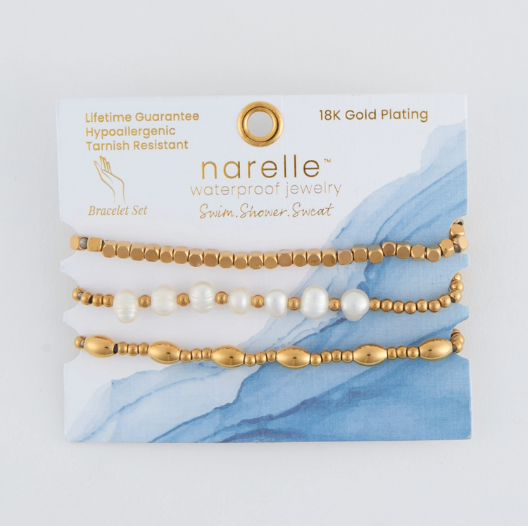 Pearl Stretch Bracelet Set | Waterproof