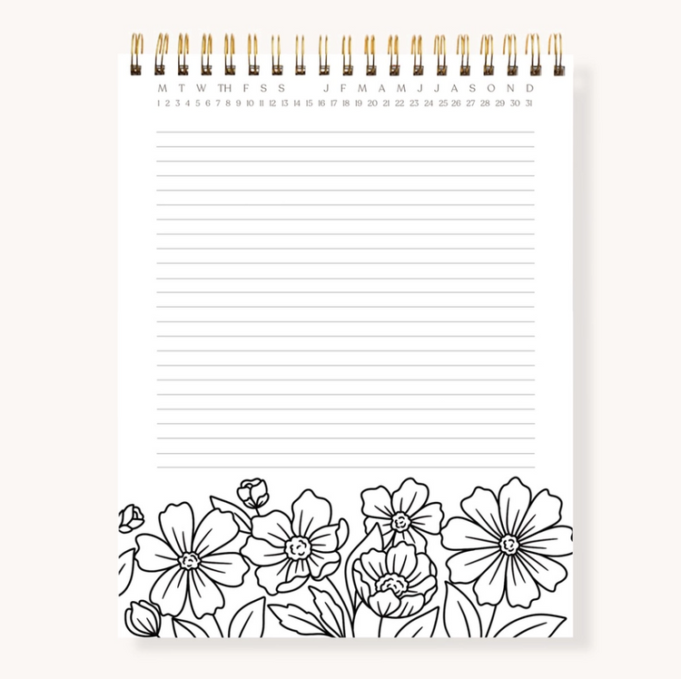 Color-In Floral Notebook