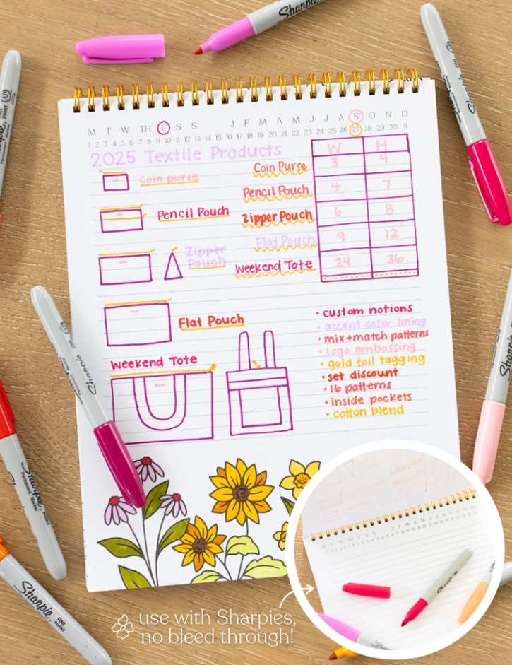 Color-In Floral Notebook