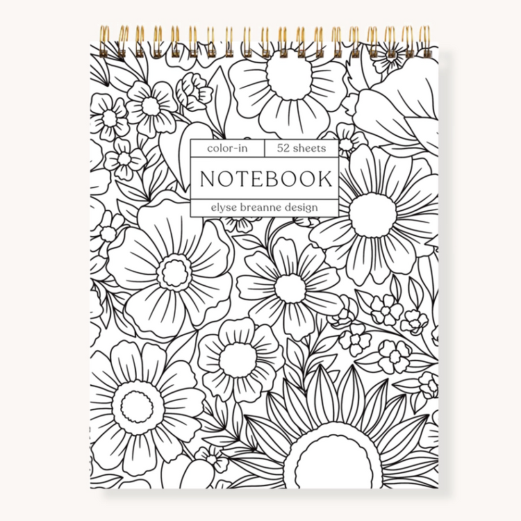 Color-In Floral Notebook
