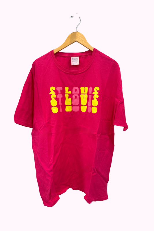 One of a Kind | St Louis Stacked Tee in Hot Pink (XL)