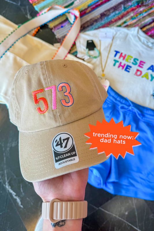 573 Bright + Fun Embroidered Dad Hat | Trendy Dad Hat