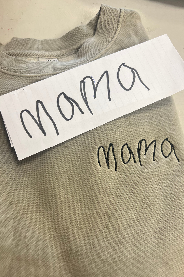 Embroidered Handwriting Sweatshirt | Custom Kid's Handwriting Embroidered Gift