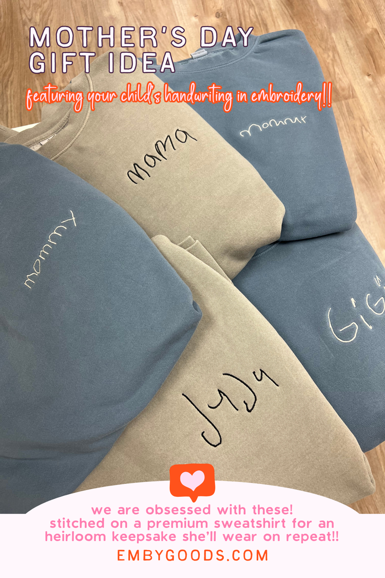 Embroidered Handwriting Sweatshirt | Custom Kid's Handwriting Embroidered Gift