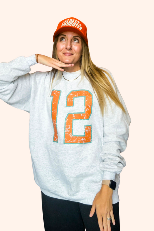 PREORDER | Distressed 12 Tay Inspired Crewneck Sweatshirt - Youth & Adult