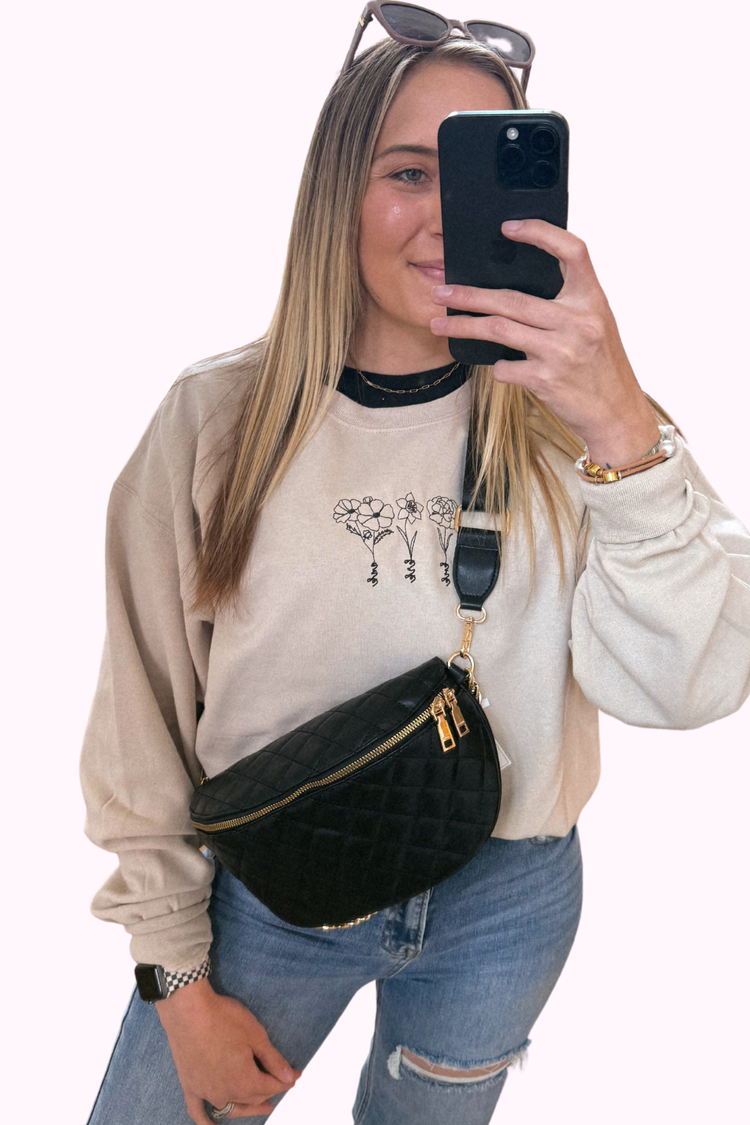 Custom Embroidered Birth Flower Sweatshirt | Design Your Own!