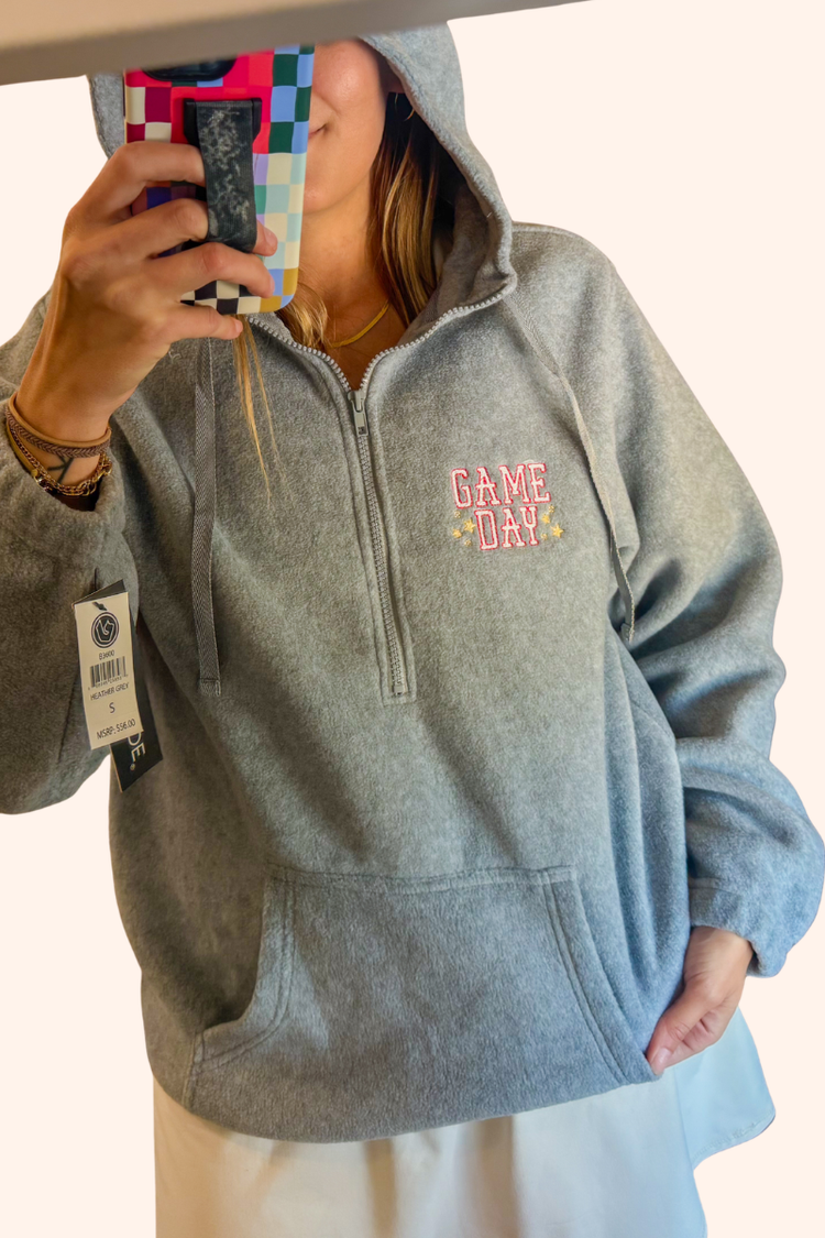 One of a Kind | Game Day Embroidered Fleece Quarter Zip (M)