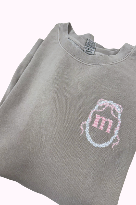 Cross Stitch Bow Initial Sweatshirt | Design Your Own!