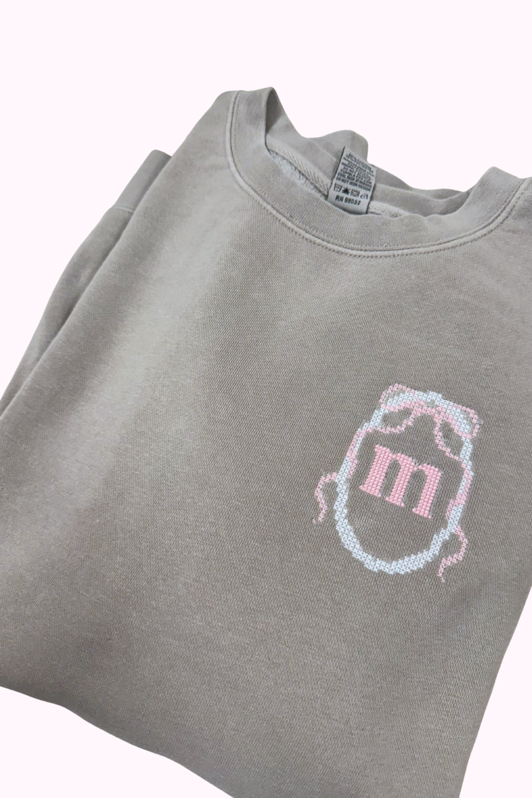 Cross Stitch Bow Initial Sweatshirt | Design Your Own!