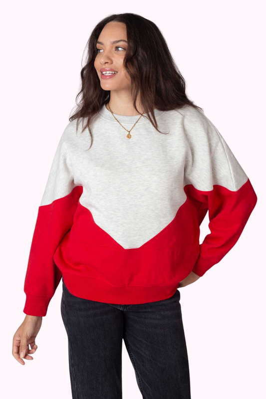 Red / Grey V Trendy Sweatshirt