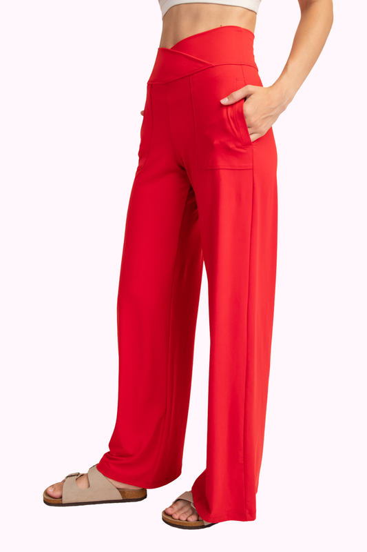 Red Butter Soft V-Waist Straight Leg Yoga Pants