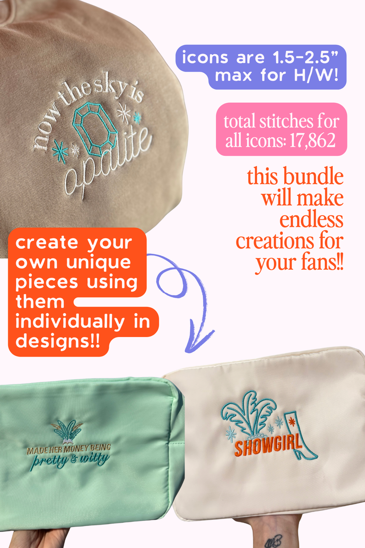 DIGITAL FILE: Showgirl Embroidery Icon Bundle