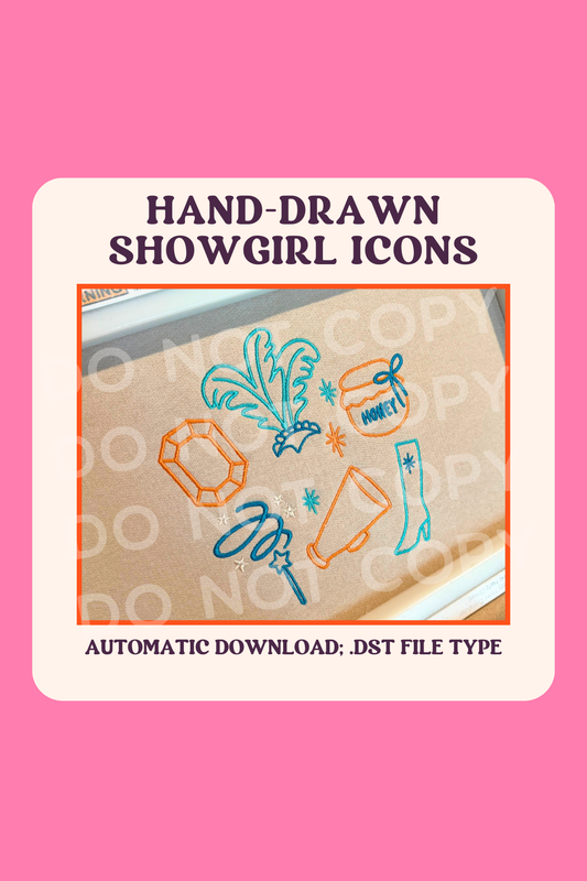 DIGITAL FILE: Showgirl Embroidery Icon Bundle