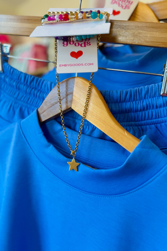 Superstar Gold Chain Necklace | Trendy Gold Star Necklace