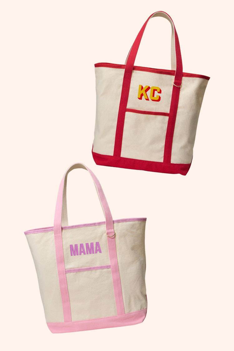 PREORDER | Trendy Embroidered Tote Bag- Multiple Colors