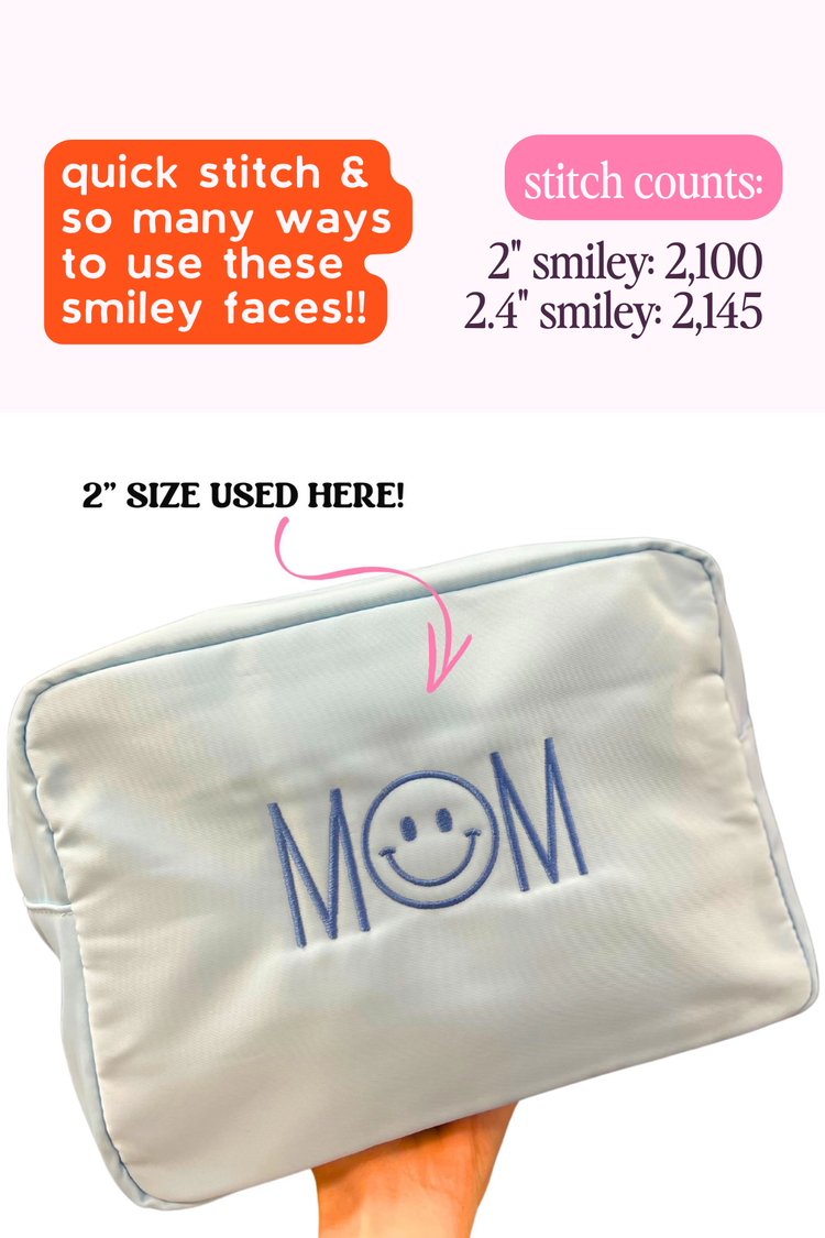 DIGITAL FILE: Trendy Smiley Face Embroidery Design